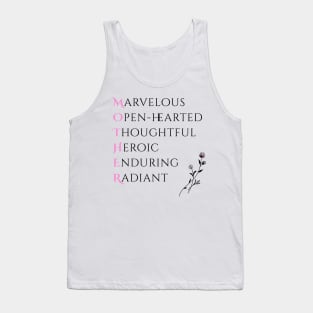 Best Mom ever Acrostic - A Minimalistic mothers day Design Tank Top